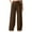 Brown, variant on Edvintorg Womens Pants Dressy Casual Fashion Solid Color High Waist Cotton Linen Dress Pants Business Work Wide Leg Trousers Women Brown L