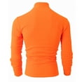 thumbnail image 5 of Lovskoo Mens Long Sleeve Shirt Lapel Collar Button Up Pullover Henley Sweatshirts Orange 2XL, 5 of 9