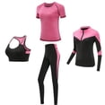 thumbnail image 4 of Ropa Deportiva de secado rápido para mujer, conjunto de ropa de yoga para gimnasio, traje de abrigo, sujetador, camiseta y leggings para entrenamiento, 2019, 4 of 5
