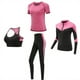 thumbnail image 4 of Ropa Deportiva de secado rápido para mujer, conjunto de ropa de yoga para gimnasio, traje de abrigo, sujetador, camiseta y leggings para entrenamiento, 2019, 4 of 5