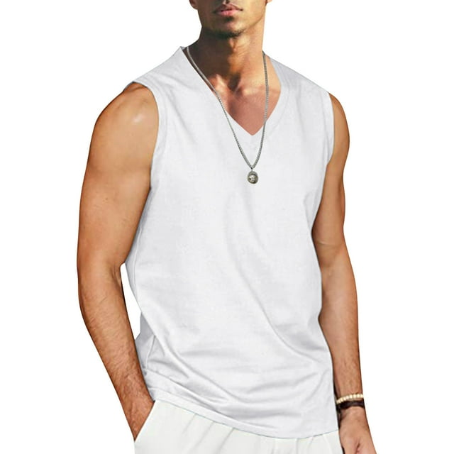 LOVZFMLL Débardeurs pour Hommes Mode Décontractée Col Rond Sport Sans Manches