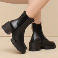 thumbnail image 4 of OKBOP Women's Walking Boots Side Zip Chunky Heel Round Toe Comfort, 4 of 5