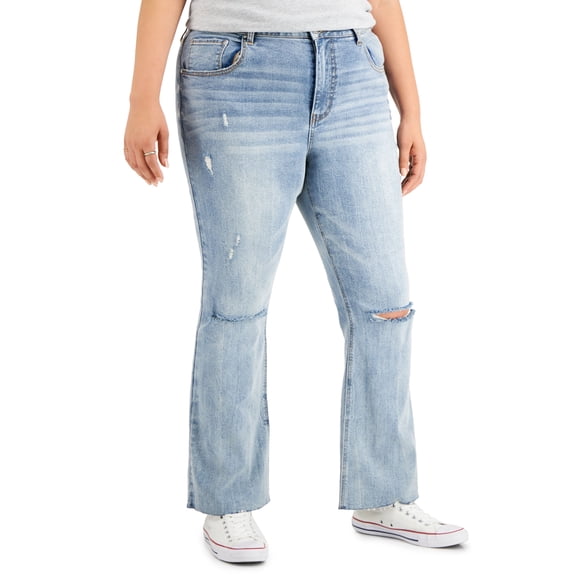Trendy Plus Size High Rise Flared-Leg Jeans Royal Oak 18W
