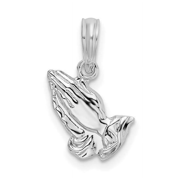 Finest Gold Sterling Silver Polished Praying Hands Pendant