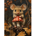thumbnail image 1 of Qisvanset 12x16 Inch Mouse Mushroom Canvas Wall Art, Enchanted Forest Art Nursery Nature Home Decor, 1 of 8
