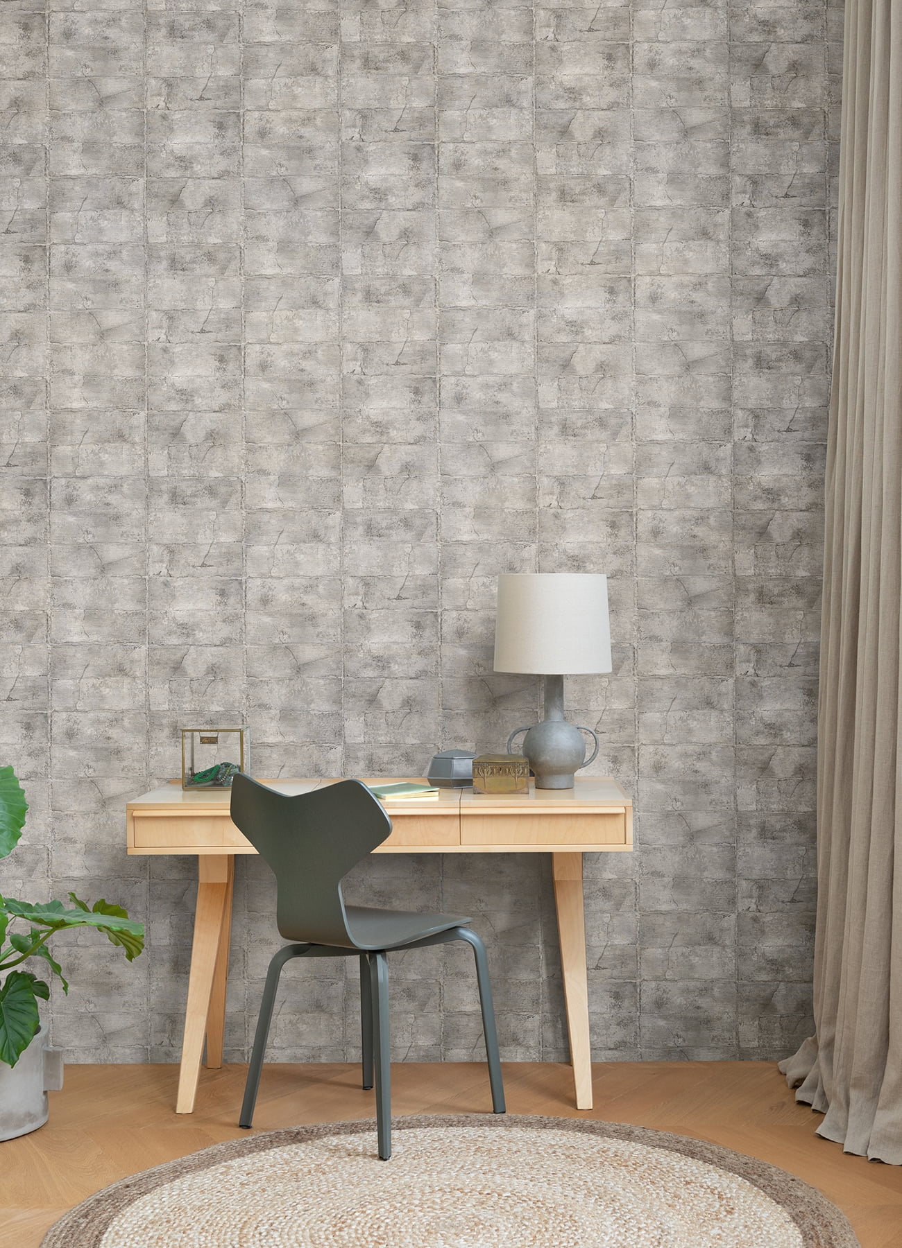 Advantage Clay Grey Stone Wallpaper