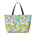 thumbnail image 2 of Fuzoiu Funny Dinosaurs on Stripes Print Waterproof Beach Tote Bag for Women Girls with Zipper,Sandproof Pool Swim Bag,Large Capacity Beach Travel Bag for Pool Swim Travel Everyday, 2 of 7