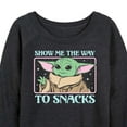 thumbnail image 3 of Star Wars - The Mandalorian Grogu The Way To Snacks  - Wo Men's French Terry Long Sleeve Pullover, 3 of 5