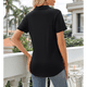 thumbnail image 4 of Camisas de Mujer con Cuello de Solapa, Cuello en V, Blusa de Corta, Blusa Informal Elegante. Negro M, 4 of 9