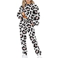 thumbnail image 1 of IROINNID Survêtement pour Femmes Ensemble 2 Pcs Velours Rabais Décontracté Imprimé Manches Longues Col Rond Chandail Haut + Pantalon Ensemble Tenue de Jogging, Gris, 1 of 5