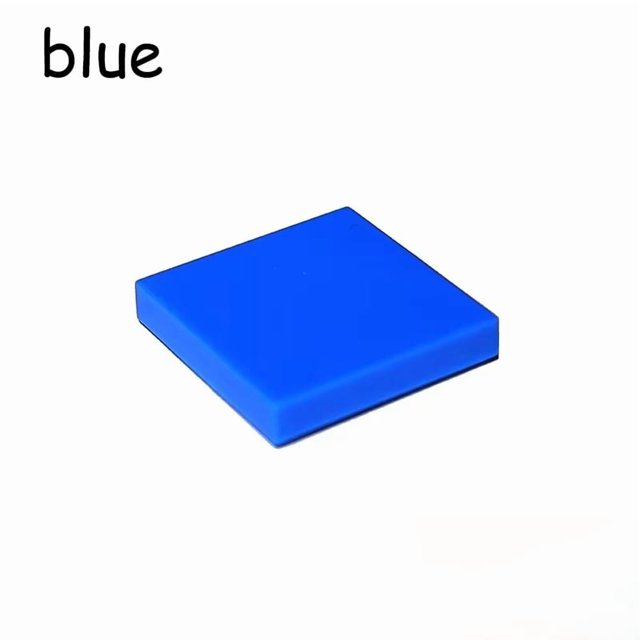 50/200PCS 3068 Size 2x2 Flat Tile 2*2 Bricks MOC Assemble Particles Smooth Building Blocks DIY Educational Creative Toy for Kids blue 50pcs