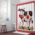 thumbnail image 5 of Watercolor Cow Fabric Shower Curtain Wildflowers Leaves Washable Shower Curtains for Bathroom, Waterproof Bath Curtain with Hooks Home Decor 72x84in, 5 of 8