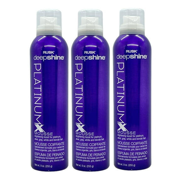 Rusk Deepshine PlatinumX Mousse 9 Oz (Pack of 3)