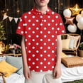 thumbnail image 2 of BJUTIR Boys Short Sleeve Shirt With Polka Print Casual Top For Kids Comfortable Daily Wear Flexible Fit Top Size 9-10 Years, 2 of 4