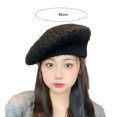 thumbnail image 2 of vnanda Knitted Polyester Hat Beret Hat Autumn Winter Rabbit Plush Knitted Breathable Stylish All-match Solid Color Elastic Painter Hat Solid Color Stretchy, 2 of 8