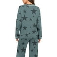 thumbnail image 5 of Gytharion Women's Pajama Sets Soft Comfy Long Sleeve V-Neck Sleepwear and Long Pants Cute Star Print Loungewear Outfits 2 Piece Pj Sets for Women, 5 of 6