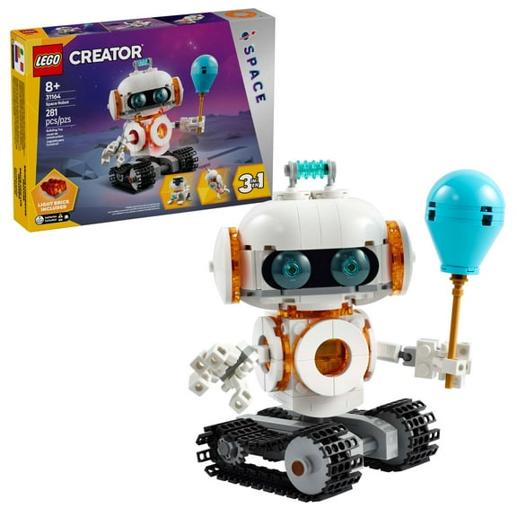 LEGO Creator 3in1 Space Robot Toys - Building Toys W/ 3 Options, Robot, Spaceship, or Robot Dog - Building Kit for Kids, Boys & Girls, Ages 8  - Gift Ideas for Birthdays - 31164