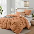 thumbnail image 5 of Ameha 3 Piece Full Duvet Cover Set Plush Microfiber 1800 Series Hypoallergenic, Breathable All Season Bedding Set Button Closure Adults Peach, 5 of 8