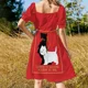 thumbnail image 3 of Retro Londres y Glasgow de tren terriers de perros Vestido sin mangas Vestido elegante Vestido de verano para mujer, 3 of 5
