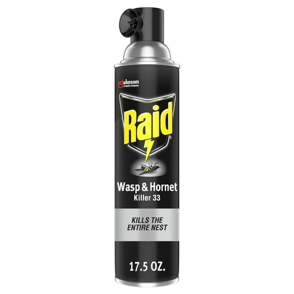 Raid Wasp & Hornet Insect Killer 33, Bug Spray & Kills Entire Nest, 17.5 oz