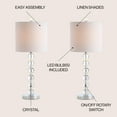 thumbnail image 6 of JONATHAN Y Cary 27.5" Modern Stacked Crystal/Metal LED Table Lamp, Chrome/Clear, JYL5053A-SET2, 6 of 8