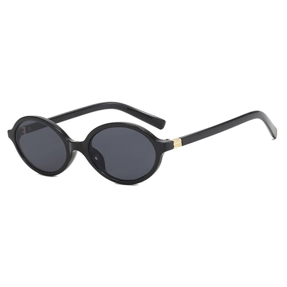 Retro Oval Sunglasses for Women Vintage 90s Y2K Trendy Designer Sun Glasses Black