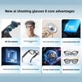 thumbnail image 4 of AI smart glasses, equipped with a 1080P camera, Bluetooth sunglasses, men's model, supports video recording, real-time translation, music playback, and call functions, 4 of 6