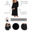 thumbnail image 2 of Ekouaer Women Maternity Nightgown Labor Delivery Nursing Gown Hospital Breastfeeding Dress Button Down Long Sleeve Sleepwear, 2 of 6