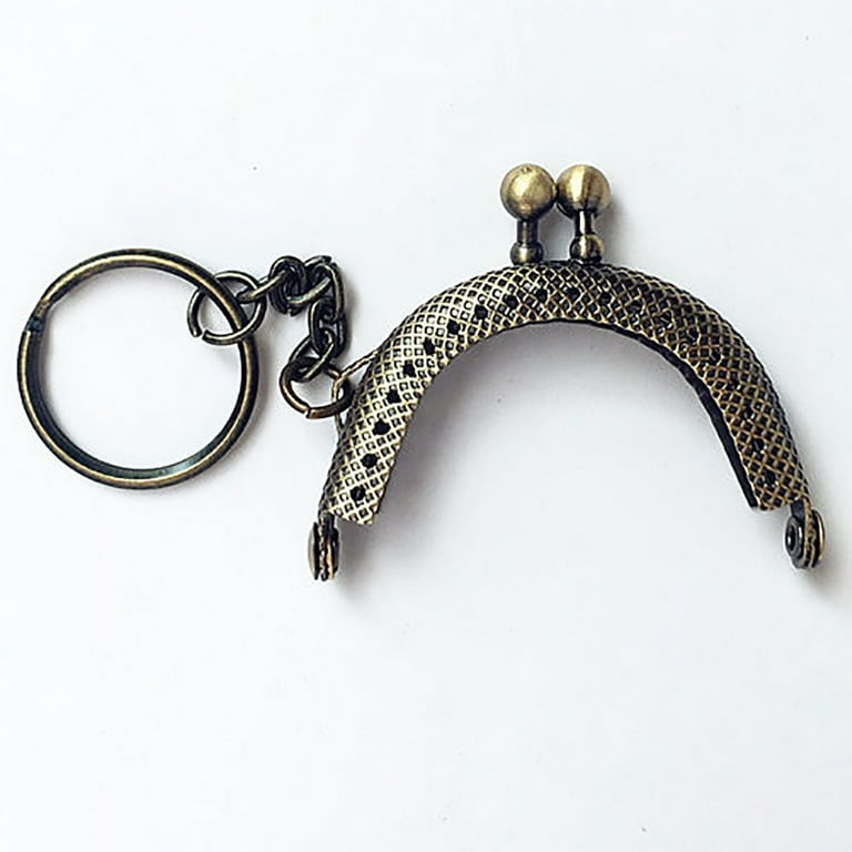 U Shape Mini Key Ring DIY Craft Metal Wallet Purse Frame with Keychain  Accessory Kiss Clasp Lock Clutch Lock Coin Purse Frame BRONZE
