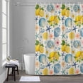 thumbnail image 5 of Summer Beach Bathroom Shower Curtain, Ocean Starfish Shell Coastal Conch Lemon Flowers Waterproof Washable Soft Bath Curtain for Bathtub Decor with 12 Hooks&Grommet, 48x72 Inch, 5 of 9