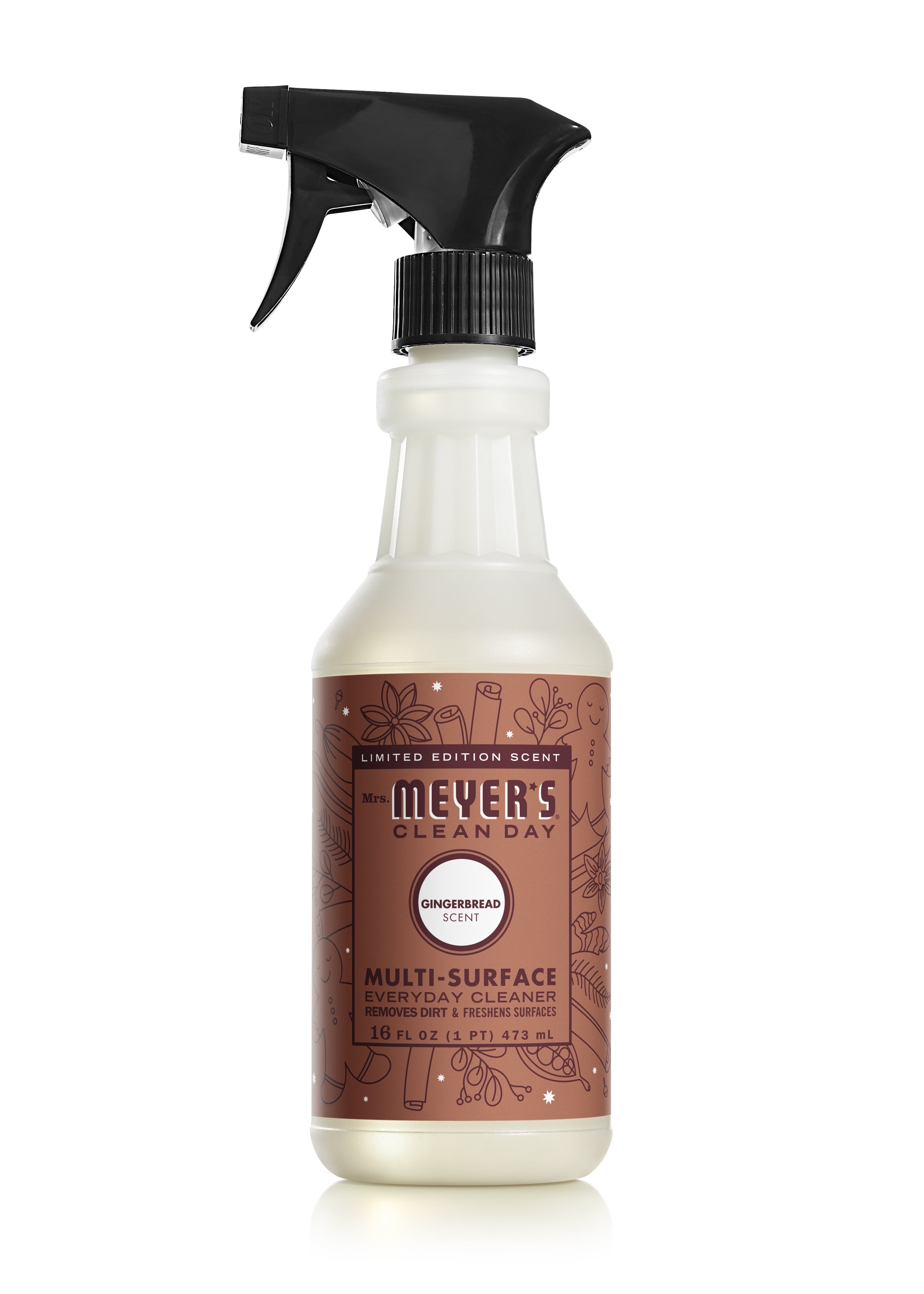 Mrs. Meyer’s Clean Day Gingerbread 3 Pack Variety, Liquid Hand Soap 12.5 fl oz, Dish Soap 16 fl oz, Multi-Surface Cleaner 16 fl oz, 1 ct