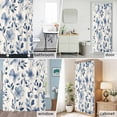 thumbnail image 6 of Ombre Blue Flowers Fabric Shower Curtain Leaf Plant Washable Shower Curtains for Bathroom, Waterproof Bath Curtain with Hooks Home Decor 36x72in, 6 of 8