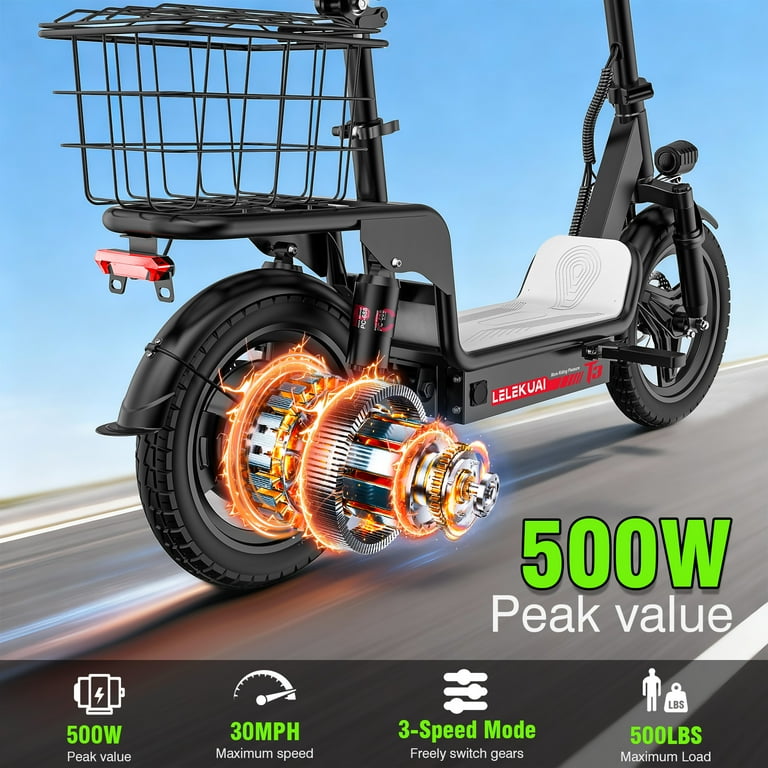 14-inch Folding Electric Scooter - 48V 500W High-Speed Motor, 32
