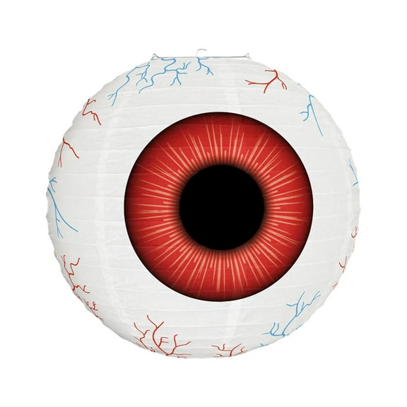 Happydeer Paper Eyeball Lantern Scary Giant Eye Hanging Lantern Spooky Ceiling Decoration for Halloween Party Supplies (Red)