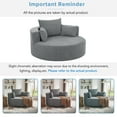 thumbnail image 7 of Swivel Round Sofa Couch Sofa Bed,360° Swivel Chair Accent Barrel Chair with 3 Removable Pillows for Living Room, Bedroom,Grey, 7 of 7