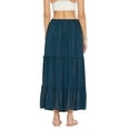 thumbnail image 4 of Women Solid Skirts Long Ruffle Layered Ladies Skirts for Summer, Green, 4 of 7