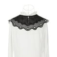 thumbnail image 3 of INSPIRE CHIC Detachable Fake Collar, Semi-Sheer Embroidery Mini Cape Neck Ruff for Blouse Black-6, 3 of 5
