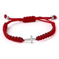 thumbnail image 3 of BLING Pulsera de protección de Hilo Rojo Negro Cruz Trenzada Hecha a Mano Acero Inoxidable Lado Fe Esperanza Bendito Envoltura Brazalete joyería religiosa, 3 of 4