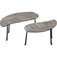 thumbnail image 4 of Connexion Decor Ash Reclaimed Oak Wood Coffee Table Set in Natural/Black, 4 of 6