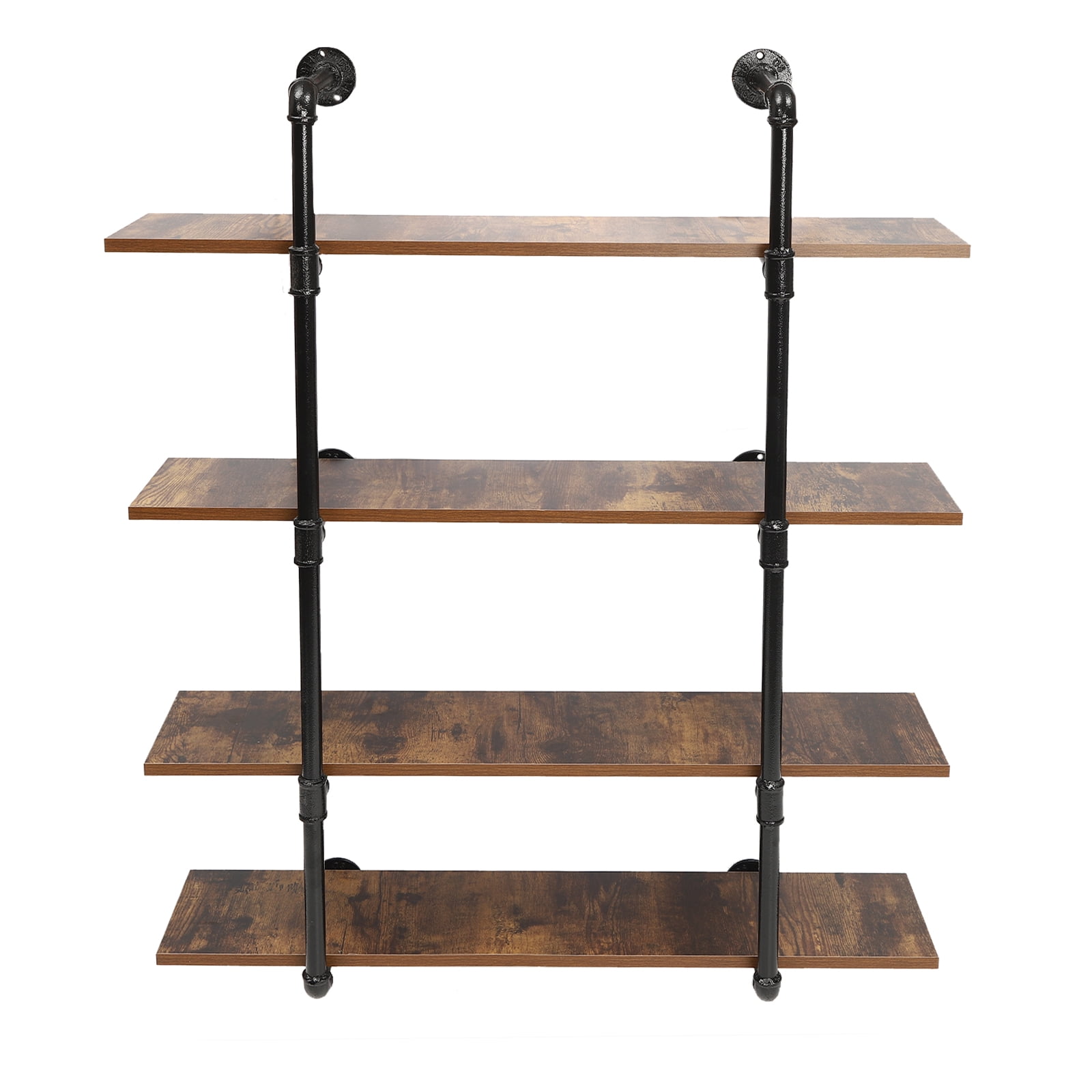 Miumaeov 4 Tier Industrial Pipe Shelving Wall Mounted Rustic Metal Floating Shelves for Farmhouse Kitchen Bar Shelving 36"