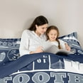 thumbnail image 5 of Feelyou Est Football Sleep Bedding Comforter Set 7pcs, Blue Grey Athlete Helmet King Bedding Sets, Teens Kids Boys Girls Reversible Bed Sheets, Ultra Soft Bedroom Decor, 5 of 8
