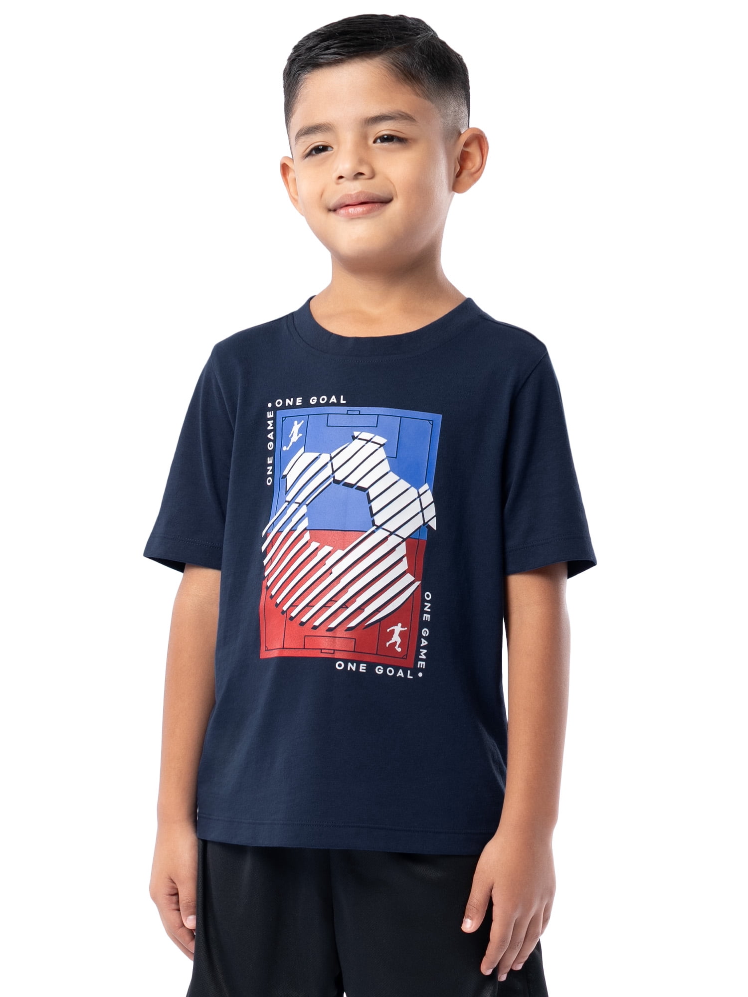 Athletic Works Boys Short Sleeve Graphic T-Shirt, Sizes 4-18 & Husky