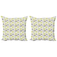 thumbnail image 1 of Ambesonne Geometric Throw Pillow Cover 2 Pack, Abstract Paisley, 16", Yellow Green Grey White, 1 of 2