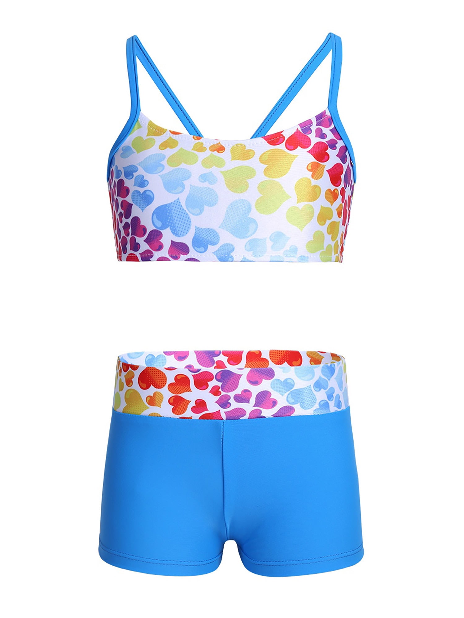 CHICTRY Girls Two Piece Swimwear Tankini Set Crop Tops with Shorts ...