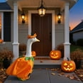 thumbnail image 6 of Halloween Goose Outfit Pumpkin Goose Costume Cute Goose Clothes Porch Goose Outfits for Cement Goose Halloween Outdoor Patio Yard Lawn Statueart Goose Duck Decoration, 6 of 7