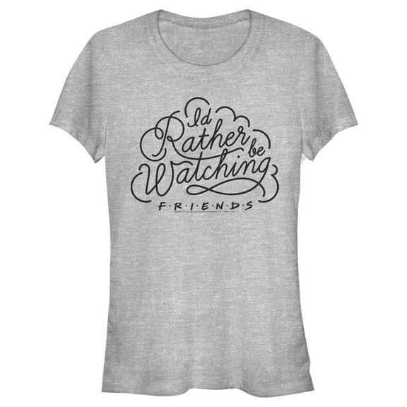 Junior's Friends Rather Be Watching Doodle  Graphic T-Shirt