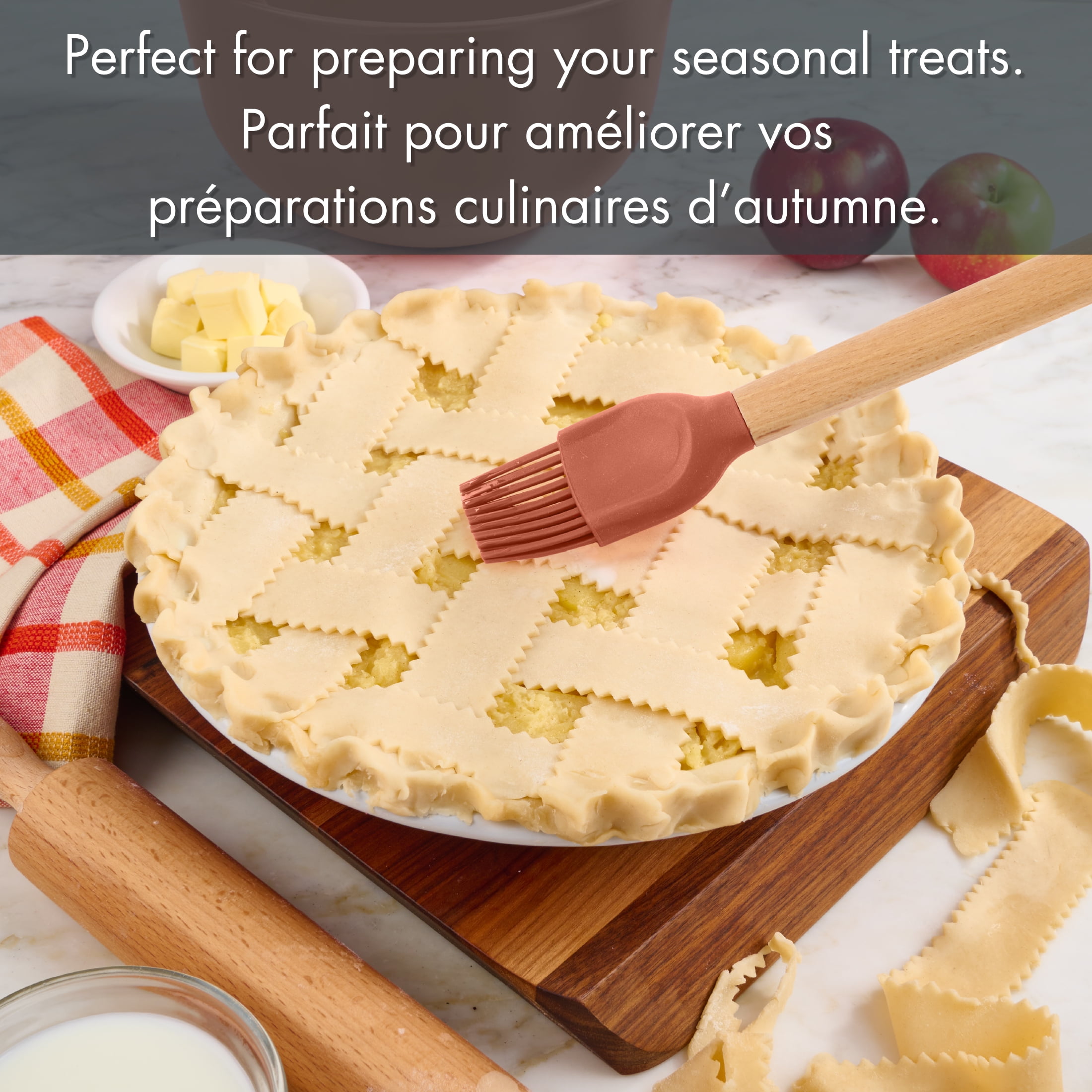 Pinceau de cuisine à badigeonner Tout-Pour-Célébrer en Silicone, Orange Pinceau à badigeonner Tout Pour Célébrer