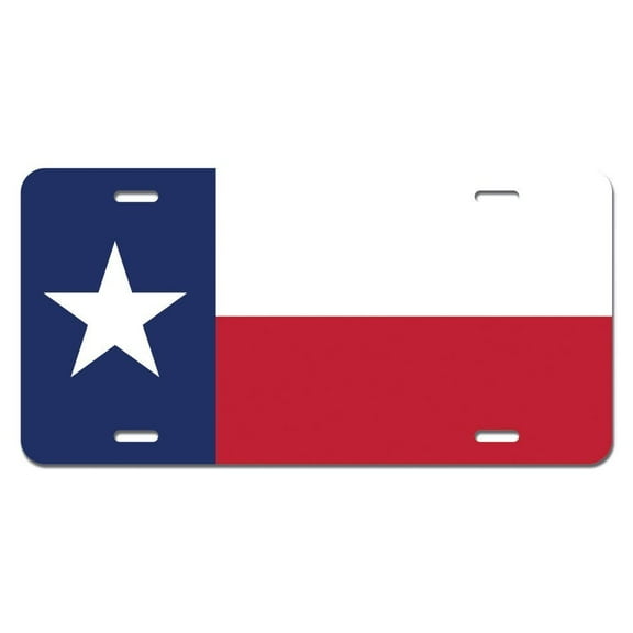 Texas State Flag Novelty Metal Vanity License Tag Plate