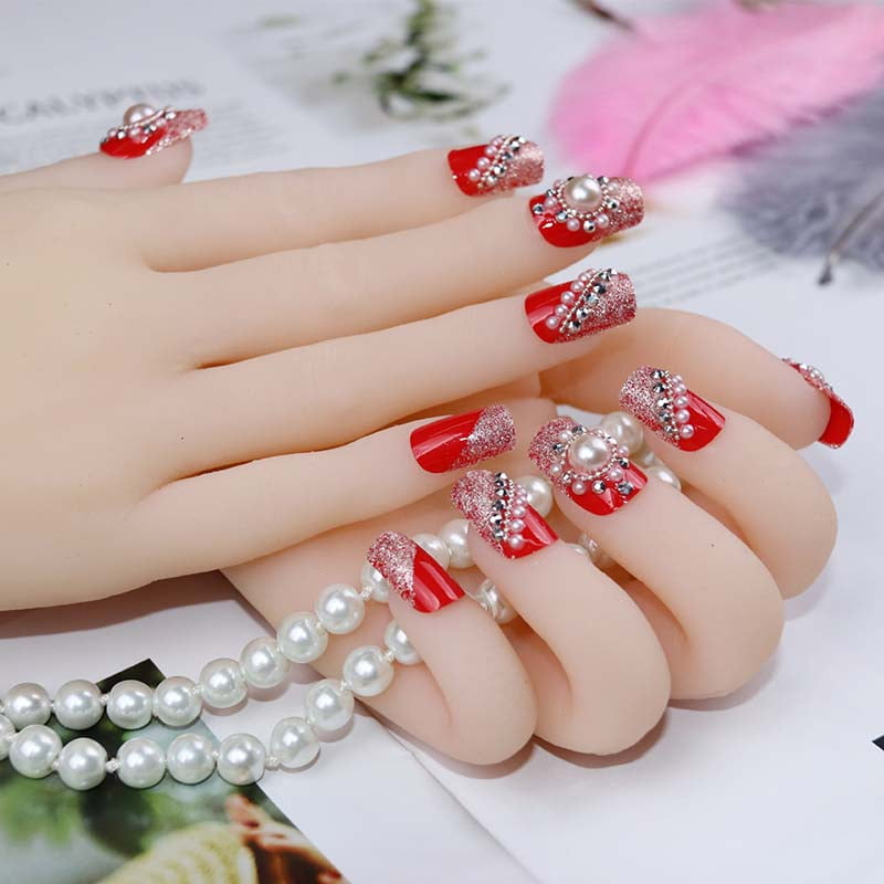 nails with red bling｜TikTok Search
