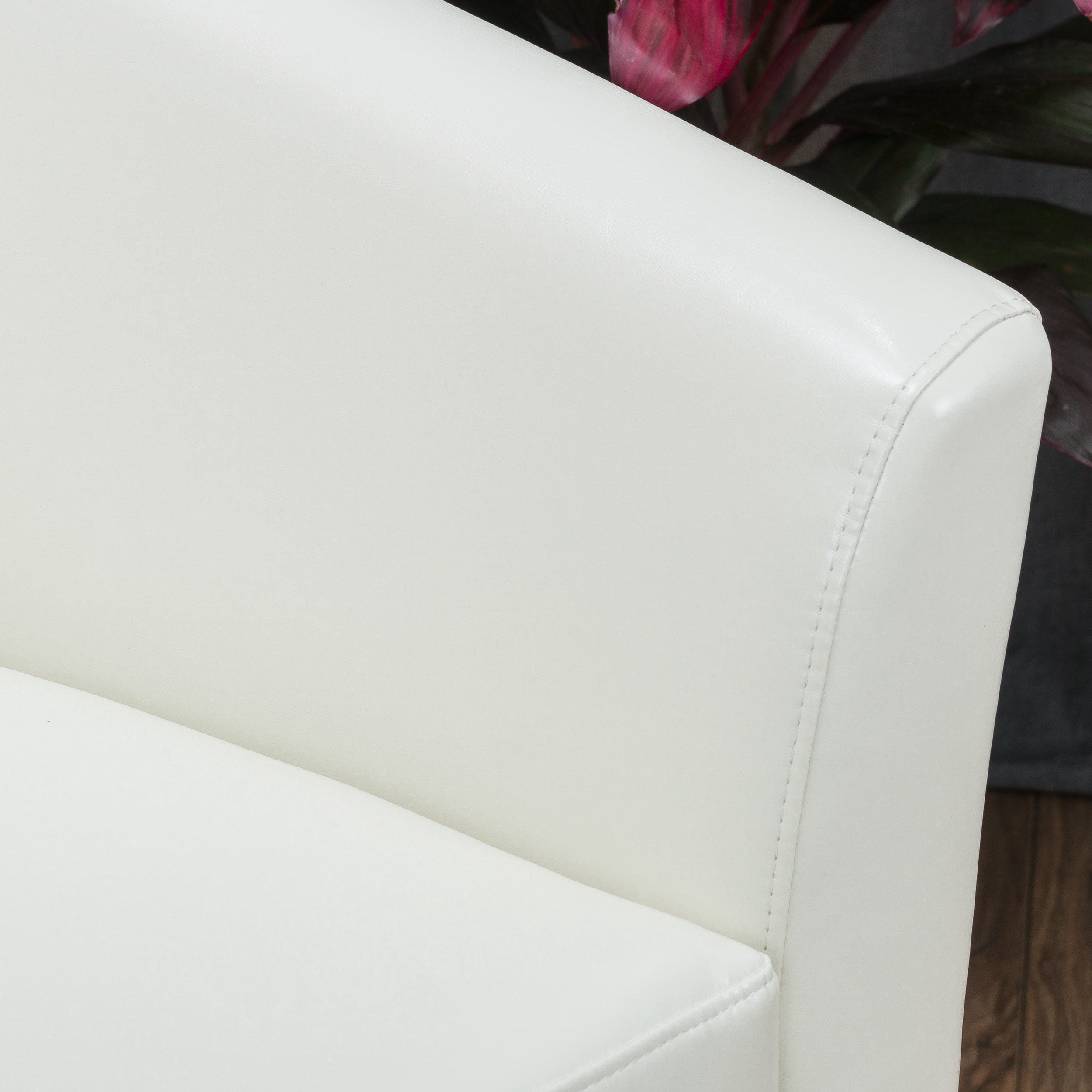 Souta Faux Leather Off-White Swivel Club Chair